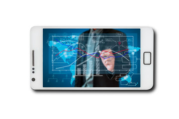 Business through screen mobile phone