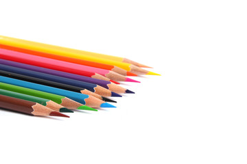 Color pencil on white background
