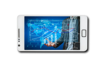 Business through screen mobile phone