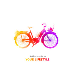 colorful watercolor hipster vector bicycle vector illustration
