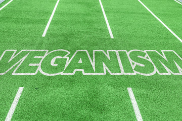 Veganism written on running track