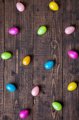 Easter eggs on a wooden background