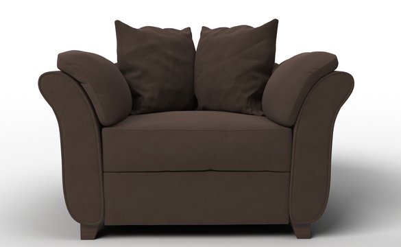 Dark Brown Fabric Sofa