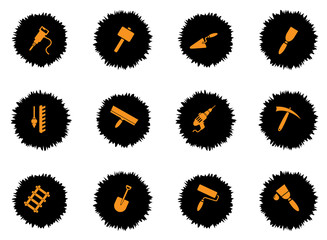 Building equipment icons set