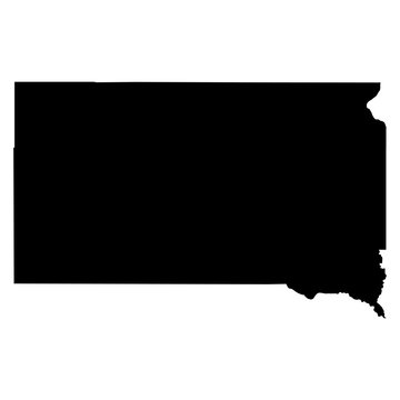 South Dakota map on white background vector