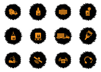 Logistics icons set