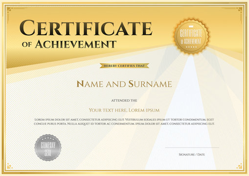 Certificate template in vector for achievement graduation comple