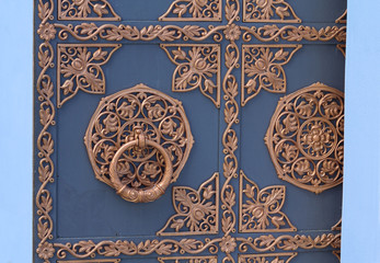 Detail of the door of the Orthodox Church. Architecture