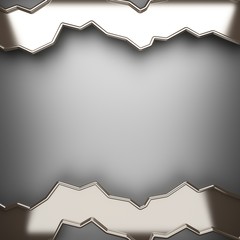 polished metal element on gray background