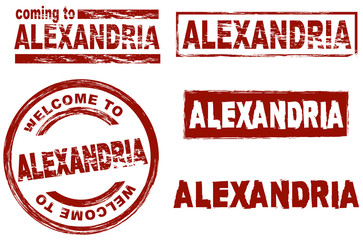 Ink stamp set city Alexandria