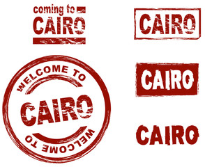 Ink stamp set city Cairo