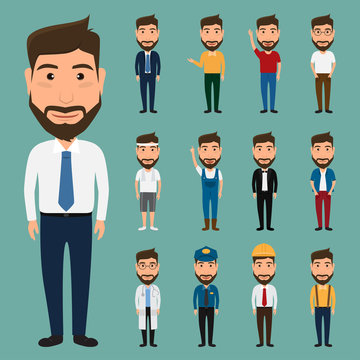 set of character man. people character.