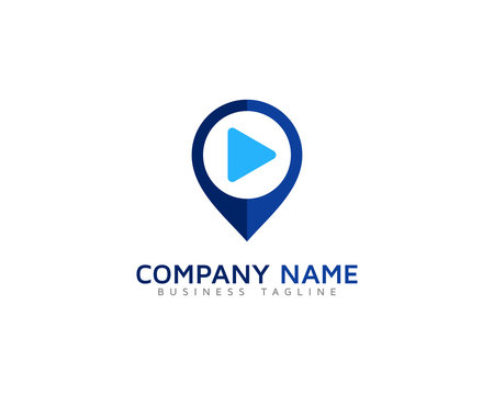 Video Pin Logo Design Template