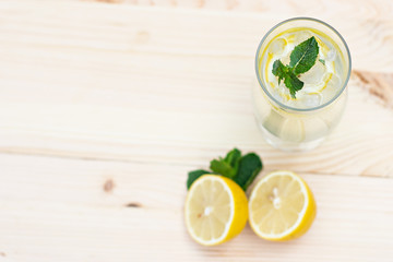 Lemonade with lemon and ginger
