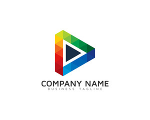 Video Color Triangle Logo Design Template