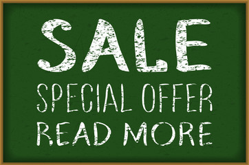Obraz premium Vector - Sale written on blackboard with chalk.
