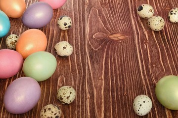 Multi-coloured Easter eggs