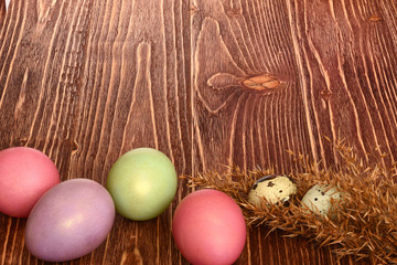 Multi-coloured Easter eggs