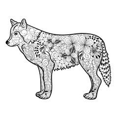 Fototapeta premium Wolf doodle