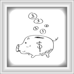 Simple doodle of a piggy bank