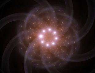 Obraz premium Elementary Particles series. Interplay of abstract fractal forms on the subject of nuclear physics science and graphic design.