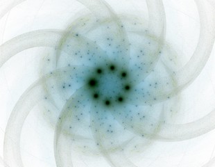 Elementary Particles series. Interplay of abstract fractal forms on the subject of nuclear physics science and graphic design.