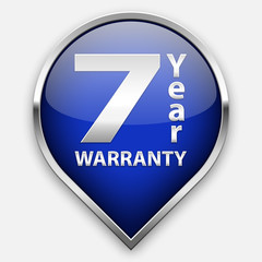 Blue 7 year warranty plate in silver frame