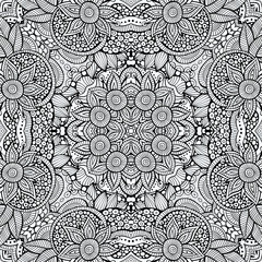 Fototapeta premium Abstract vector decorative ethnic hand drawn sketchy contour sea