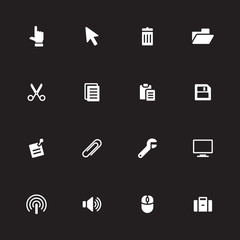 white simple flat icon set 3 for web design, user interface (UI), infographic and mobile application (apps)
