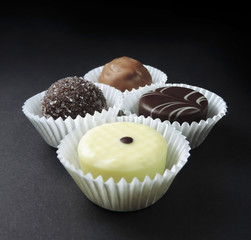 Chocolate candy isolated on white