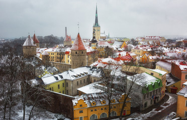 Fototapeta na wymiar Winter in Tallinn, Old Town/ Estonia