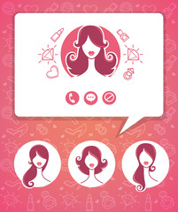 women avatars, backgrounds and icons for your communication app