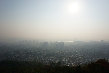 mist in the seoul city