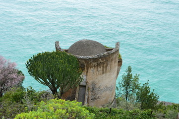 Petit fort à Positano, avec vue sur mer