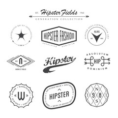 Hipster labels template set with inspiring latin phrases on white background.