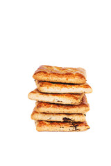 Stack of cookies isolated on white background