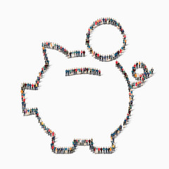 people  piggy bank finance, icon