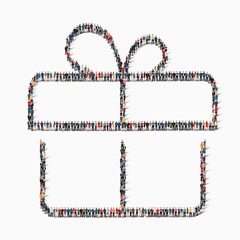 group  people  shape  gift vector
