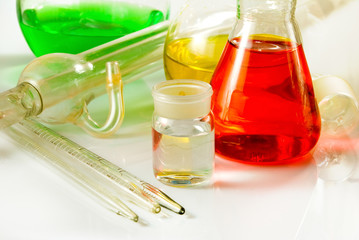 glassware laboratory closeup