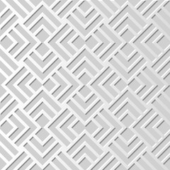 Vector damask seamless 3D paper art pattern background 328 Square Cross Line
