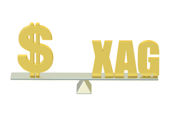 USA Dollar with XAG, balance concept