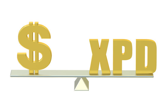 USA Dollar with XPD, balance concept