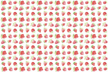 Watercolor pattern and background of strawberry