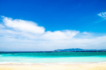 Obraz premium Beach, sea, landscape. Okinawa, Japan, Asia. 