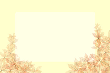 Frame decorated with leaves.By way of many stacked layers.