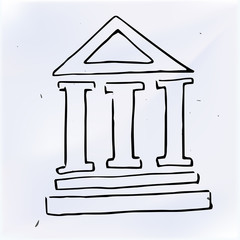 The three pillars of the building, doodle illustration