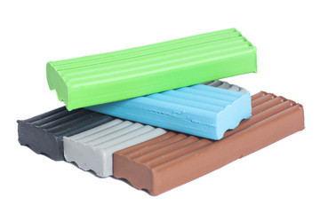 heap of plasticine isolated on white