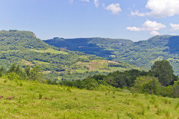 Fototapeta na wymiar Nova Petropolis countryside valley view.
