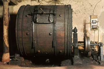 old machines  in the antique mud  tannery