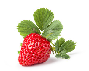 Strawberries with leaves